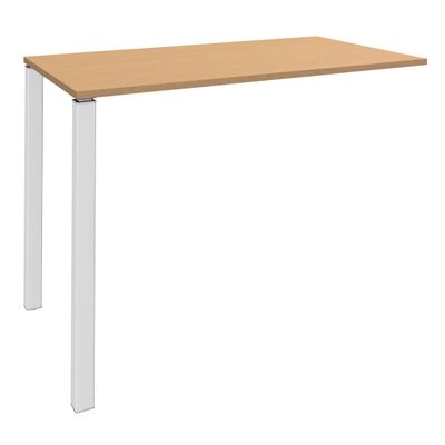 3253310166677-Table Lounge 2 Pieds - L120xH105xP80 cm - Pieds blanc - plateau imitation hêtre--0