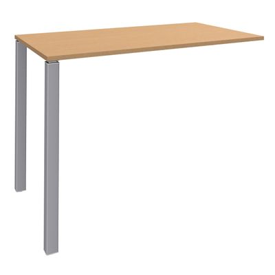 3253310166684-Table Lounge 2 Pieds - L120xH105xP80 cm - Pieds alu - plateau imitation hêtre--0