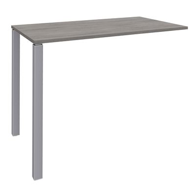 3253310158573-Table Lounge - L120xH105xP60 cm - 2 Pieds alu - plateau imitation chêne gris--0