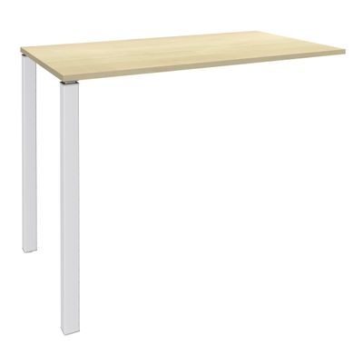 3253310166707-Table Lounge 2 Pieds - L120xH105xP80 cm - Pieds blanc - plateau imitation érable--0