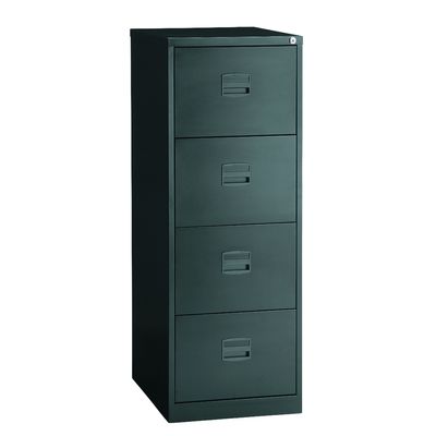 0000791450589-Classeur métallique monobloc professionnels - 4 tiroirs - H132 x L41 x P62 cm - noir--0