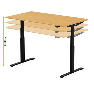 3760350281173-Bureau électrique UGO - L140x80cm - pieds noirs - plateau imitation chêne Stone--8