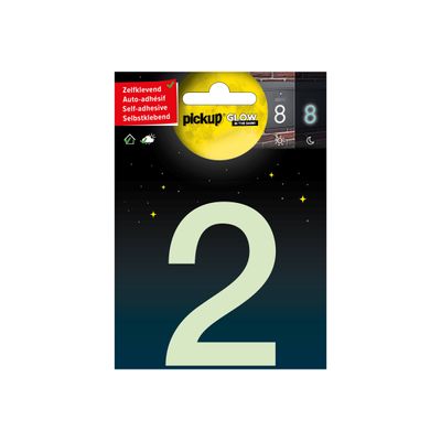 8711234005236-Pickup Glow in the dark - Étiquette autocollante phosphorescente 75 mm - Chiffre 2-Avant-0