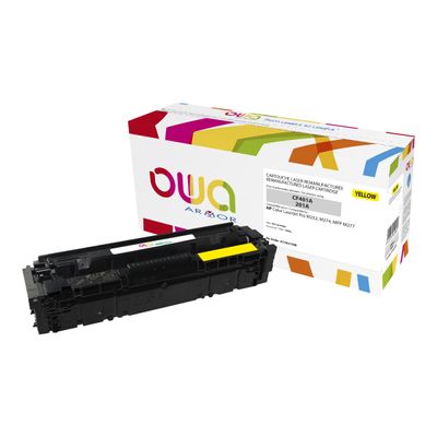 3112539629823-Cartouche laser compatible HP 201A - jaune - Owa K15831OW-Angle gauche-0