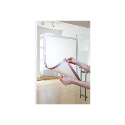 4005546406732-Durable Duraframe Poster - Cadre d'affichage adhésif - 50 x 70 cm - argent-Angle gauche-4