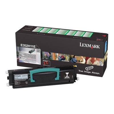 0734646258104-Lexmark E352H11E - noir - cartouche laser d'origine-Angle gauche-0