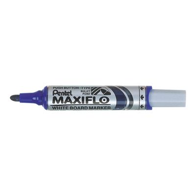 3474374500027-Pentel MAXIFLO - Marqueur effaçable - pointe ogive large - bleu-Angle gauche-0