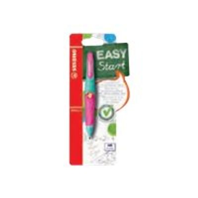 4006381468909-STABILO EASYergo - Porte mines avec 3 mines - HB - 1,4 mm - rose / turquoise - gaucher-Avant-1