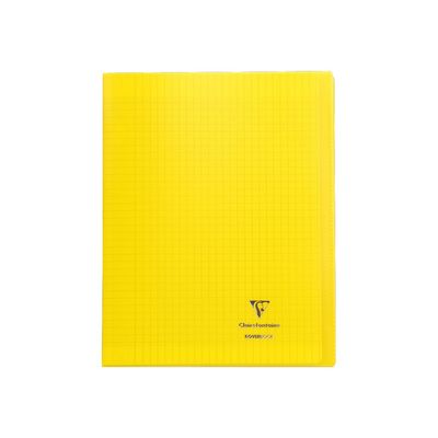 3037929844061-Clairefontaine Koverbook - Cahier polypro 24 x 32 cm - 48 pages - grands carreaux (Seyes) - jaune-Avant-0