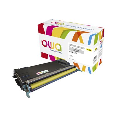 3112539626839-Cartouche laser compatible Lexmark C746A1YG - jaune - Owa K15904OW-Avant-0