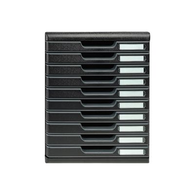 9002493422704-Exacompta Modulo Ecoblack - Module de classement 10 tiroirs - noir-Avant-1