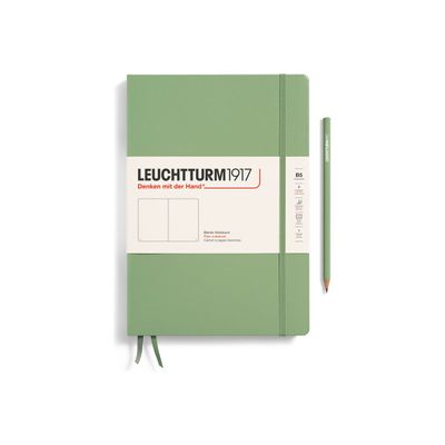 4004117616044-Leuchtturm1917 - Carnet de notes rigide - composition B5 - uni - vert sauge-Avant-0