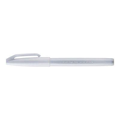 4902506365057-Pentel Sign pen - Feutre pinceau à pointe souple - gris clair-Angle gauche-1