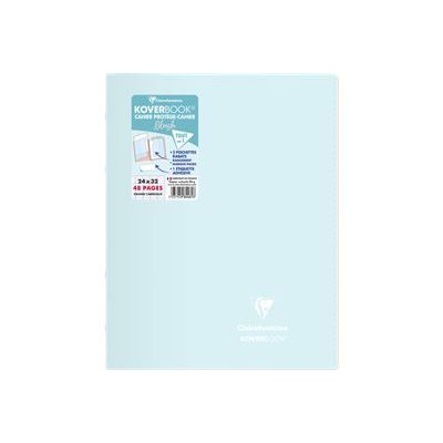 3037929844818-Clairefontaine Koverbook Blush - Cahier polypro 24 x 32 cm - 48 pages - grands carreaux (Seyes) - disponible dans différ-Avant-1