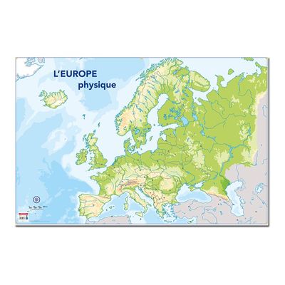 3592930008623-Bouchut - Carte muette effaçable - L'Europe Physique - 80 x 120 cm-Avant-0