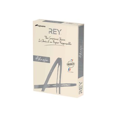 0000000122511-Rey Adagio - Papier couleur - A3 (297 x 420 mm) - 80 g/m² - Ramette de 500 feuilles - ivoir-Angle droit-0