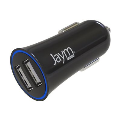 3701263503501-JAYM - Chargeur allume cigare pour voiture - 2 USB - noir-Angle gauche-0