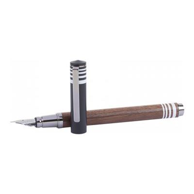 3664447161679-Oberthur Boston - Stylo plume - noyer-Angle gauche-0