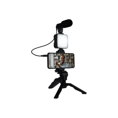 3571211456964-Bigben Vlogging kit live stream - kit d'accessoires contenant un trépied, une Led flash, un m-Angle gauche-1