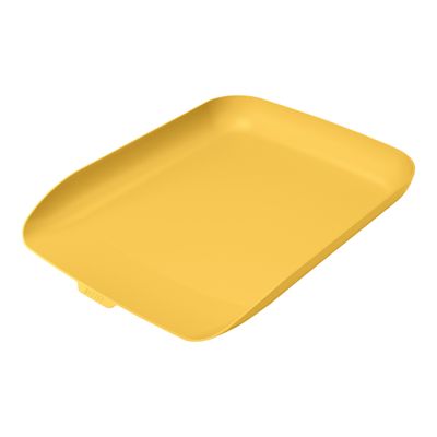 4002432124787-Leitz Cosy - Corbeille à courrier plastique - jaune-Angle droit-1