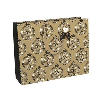 5033601004943-Clairefontaine - Sac cadeau kraft - holly noir et or - 37,3 cm x 11,8 cm x 27,5 cm-Angle gauche-0
