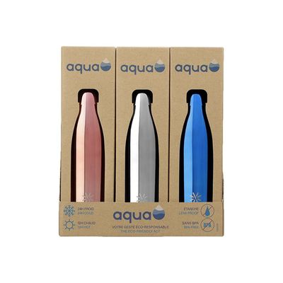 3135250126204-Aqua Precious Metal - Gourde Bouteille isotherme 500 ml - double paroi - disponible dans différen-Avant-2