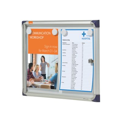 5028252158732-Nobo - Vitrine intérieure 2 A4 (385 x 505 mm) - cadre aluminium fond métal-Angle droit-2
