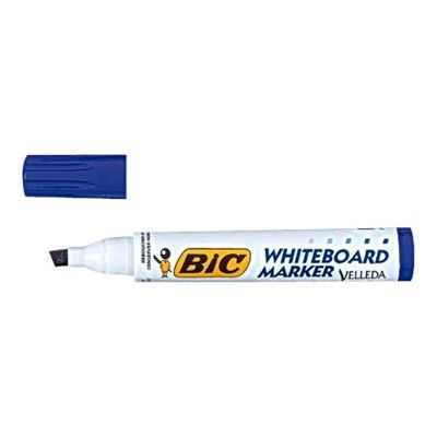 3086121751066-BIC VELLEDA 1751 - Pack de 12 - Marqueurs effaçables - pointe biseau - bleu-Angle gauche-1