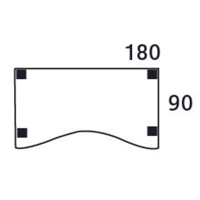 3253310165236-Bureau vague symétrique EXPRIM - L180 cm - Plateau imitation Hêtre - Pieds alu--3