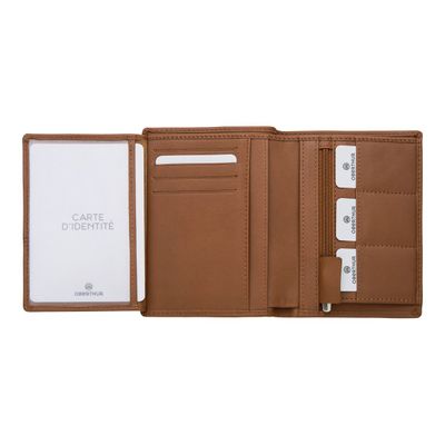 3108726994676-Oberthur London - Portefeuille cuir beige-Avant-2