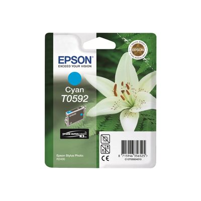 0400000592404-Epson T0592 Orchidée - cyan - cartouche d'encre originale-Avant-1