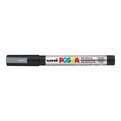 3296280033372-Uni POSCA PC-3M - Pack de 4 marqueurs - noir, argent, blanc, or-Angle gauche-4