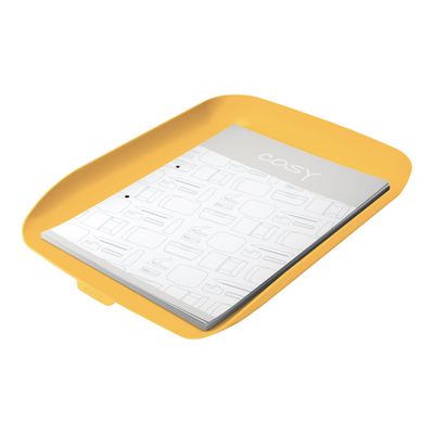 4002432124787-Leitz Cosy - Corbeille à courrier plastique - jaune-Angle droit-0