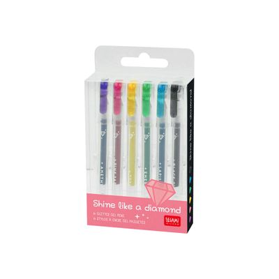 8051739306927-Legami - 6 Mini stylos gel pailleté-Angle droit-1