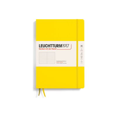 4004117616020-Leuchtturm1917 - Carnet de notes rigide - composition B5 - pointillés - jaune citron-Avant-0