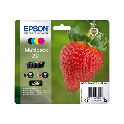 8715946602332-Epson 29 Fraise - Pack de 4 - noir, cyan, magenta, jaune - cartouche d'encre originale-Avant-1