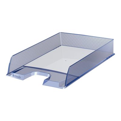 4049793015187-Esselte Europost - Corbeille à courrier - Bleu clair Transparent-Angle droit-0