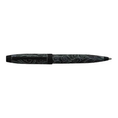 3219918252785-Enzo Varini Taormina Carena - Mini stylo à bille acier noir motif gris-Avant-0