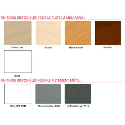 2012349456620-Table de réunion ronde EVIDENCE - 120 cm - Pieds anthracites - Plateau imitation hêtre--1