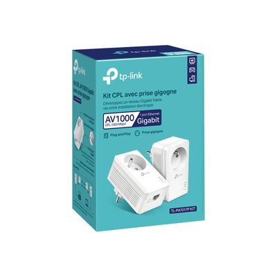 6935364089115-TP-Link TL-PA7017P KIT - haut débit CPL avec prise gigogne-Angle gauche-4