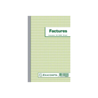 3130632132804-Exacompta - 10 Manifolds Carnets de factures - 50 dupli - 21 x 13,5 cm-Avant-0