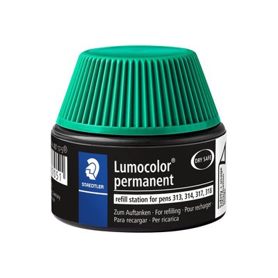 4007817487051-STAEDTLER Lumocolor - Flacon de recharge 15 ml - vert - pour feutres permanents Lumocolor 313/314/-Avant-0
