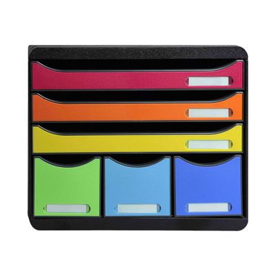 9002493423909-Exacompta Store-Box - Module de classement à l'italienne 6 tiroirs - arlequin-Avant-0