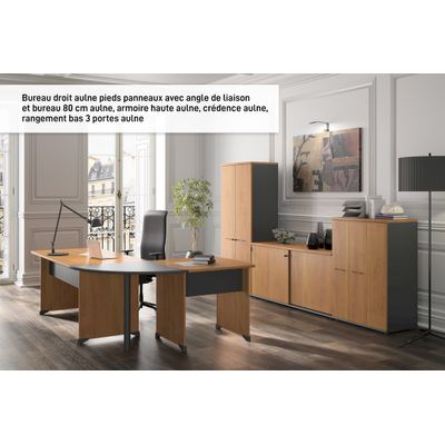3483600739230-Bureau JAZZ+ - 80 cm - Pieds panneaux - Aulne--1