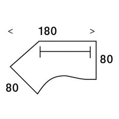 3253310150133-Bureau 135° IDRA - retour d'angle à gauche - L180 cm - Pieds anthracite - plateau imitation Merisier--3