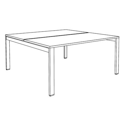 0404000121619-Bureau Bench IRIS - L120 cm - Plan de départ - Pieds aluminium - plateau imitation Hêtre--4