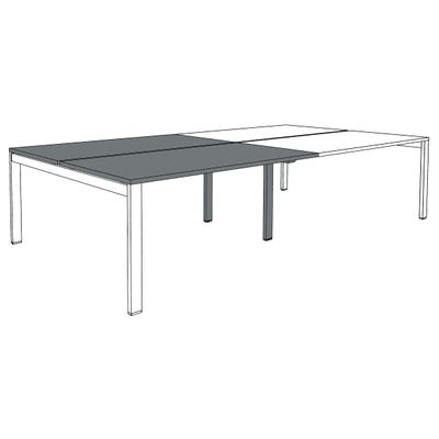 3253310268883-Bureau Bench IRIS - L180 cm - Plan suivant - Pieds blanc - plateau imitation noyer--3