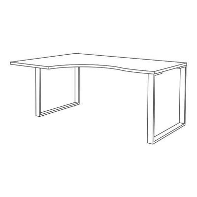 0404000123583-Bureau compact LOFTER - L180 cm - Retour à gauche - Plateau imitation Erable - pied Carbone - (pied de renfort obligatoire à rajou--1