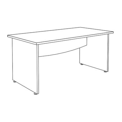 3253310396289-Bureau droit DUAL - L120 - Pieds blanc - plateau imitation noyer--5