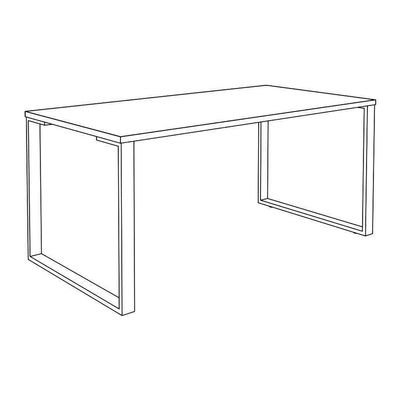 0404000122654-Bureau droit LOFTER - L120 cm - Plateau imitation chêne clair - pied Blanc--4